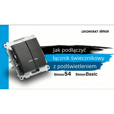 Simon 54 Łącznik świecznikowy z podświetleniem LED i do wersji IP44 16A 250V zaciski śrubowe złoty mat *Posiada wkładkę DU1W DW5ABL.01/44 KONTAKT (DW5ABL.01/44)
