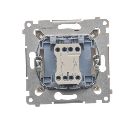 Simon 54 Przycisk podwójny zwierny bez piktogramu 10A 250V szybkozłączka kremowy DP2.01/41 KONTAKT (DP2.01/41)