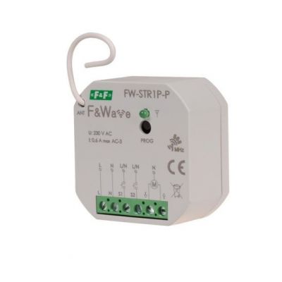 Radiowy sterownik rolet 230V do puszki montażowej fi60 85-265V AC/DC multifunkcyjny do montażu podtynkowego FW-STR1P-P F&F (FW-STR1P-P)