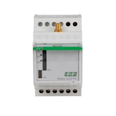 przekaźnik zdalnego sterowania GSM (SMS); 2xWY 2xWE; załącz/wyłącz/powiadom; 12V AC; 2x1NO/NC; mont  (SIMplyMAX-P01-12V)