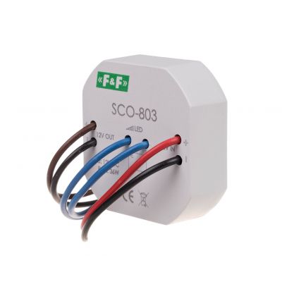 Ściemniacz oświetlenia LED z pamięcią zasilanie 12V DC 36W montaż w puszce fi60 SCO-803 F&F (SCO-803)