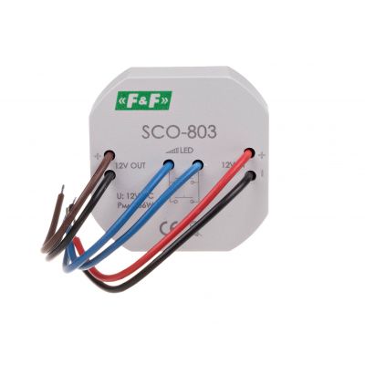 Ściemniacz oświetlenia LED z pamięcią zasilanie 12V DC 36W montaż w puszce fi60 SCO-803 F&F (SCO-803)