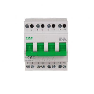 Przełącznik instalacyjny sieć-agregat 4P 63A PSA-463 F&F (PSA-463)