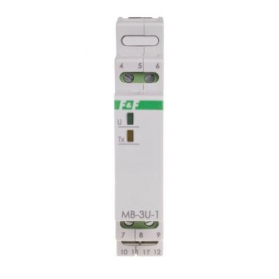 Przetwornik pomiaru napięcia trójfazowy z wyjściem MODBUS RTU MAX-MB-3U-1 F&F (MAX-MB-3U-1)