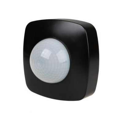 Czujnik ruchu PIR z funkcją obecności IP65 sufitowy 360° 10A 230V czarny F&F (DR-09B-IP65)