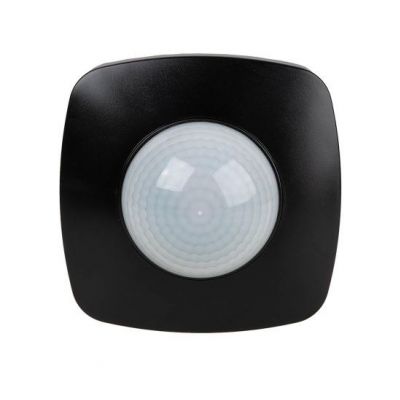 Czujnik ruchu PIR z funkcją obecności IP65 sufitowy 360° 10A 230V czarny F&F (DR-09B-IP65)