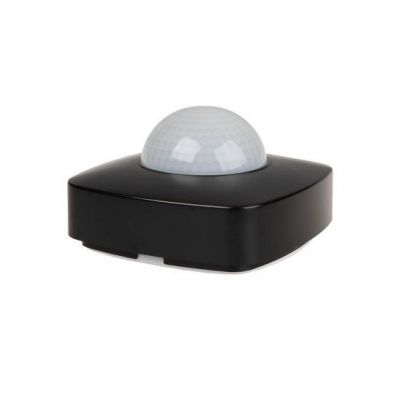 Czujnik ruchu PIR z funkcją obecności IP65 sufitowy 360° 10A 230V czarny F&F (DR-09B-IP65)