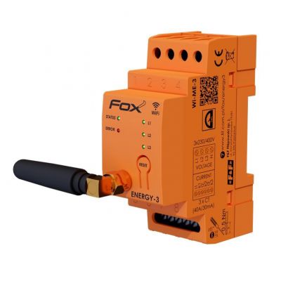 Monitor energii elektrycznej WI-FI 3F+N,FOX ENERGY 3 WI-MEF3 40A WI-MEF-3 F&F (WI-MEF-3-40)