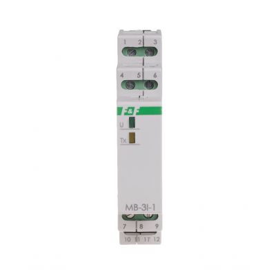 Przetwornik natężenia prądu z MODBUS RTU 15A MAX-MB-3I-1-15A F&F (MAX-MB-3I-1-15A)