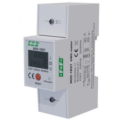 Jednofazowy licznik zużycia energii 45A z funkcją RESET F&F (WZE-1RST)