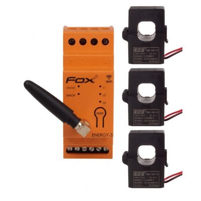 Monitor energii elektrycznej WI-FI 3F+N,FOX ENERGY 3 WI-MEF3 100A F&F (WI-MEF-3-100)