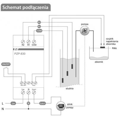 Przekaźnik kontroli pompy głębinowej PZP-830 F&F (PZP-830)