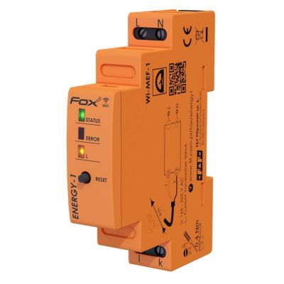 Monitor energii elektrycznej JEDNOFAZOWY WI-FI FOX ENERGY 1 WI-MEF-1 40A F&F (WI-MEF-1-40)