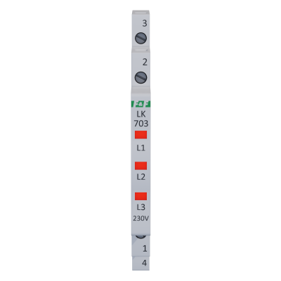 Lampka kontrolna zasilania 1/3S 3xLED czerwona F&F (LK-703R)
