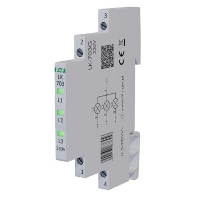 Lampka kontrolna zasilania 1/3S 3xLED ZIELONA F&F (LK-703G)