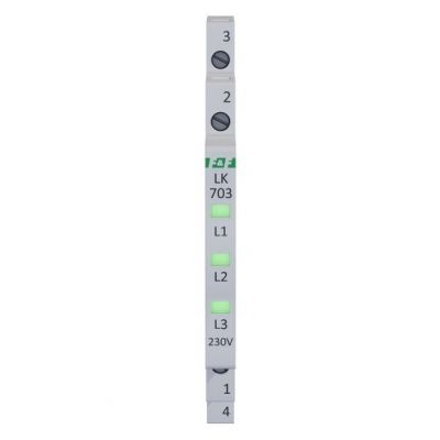 Lampka kontrolna zasilania 1/3S 3xLED ZIELONA F&F (LK-703G)