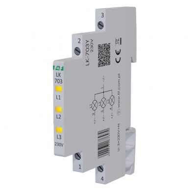Lampka kontrolna zasilania 1/3S 3xLED żółta F&F (LK-703Y)
