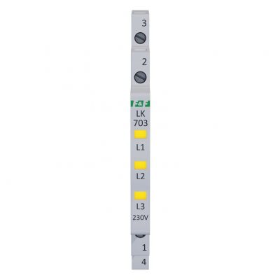 Lampka kontrolna zasilania 1/3S 3xLED żółta F&F (LK-703Y)