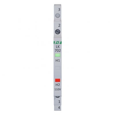 Lampka kontrolna zasilania 1/3S 110V AC/DC 2xLED CZERWONA/ZIELONA F&F (LK-702-110V)