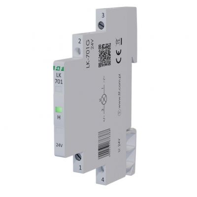 Lampka kontrolna zasilania 1/3S 12÷60V DC 12÷48V AC 1xLED ZIELONA F&F (LK-701G-24V)
