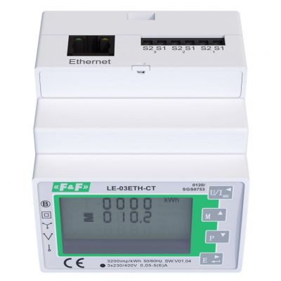 Licznik 3-fazowy przekładnikowy z wyjściem Ethernet MID F&F (LE-03ETH-CT)