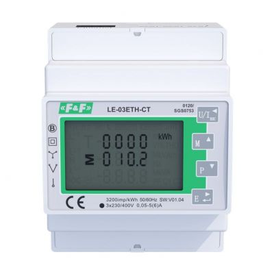 Licznik 3-fazowy przekładnikowy z wyjściem Ethernet MID F&F (LE-03ETH-CT)
