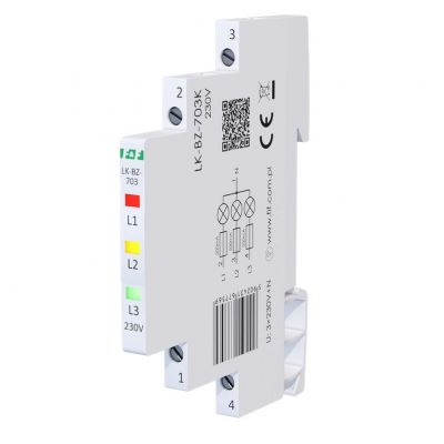 Lampka kontrolna zasilania z zabezpieczeniem 1/3S 3xLED - 3 kolory F&F (LK-BZ-703K)