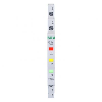 Lampka kontrolna zasilania z zabezpieczeniem 1/3S 3xLED - 3 kolory F&F (LK-BZ-703K)