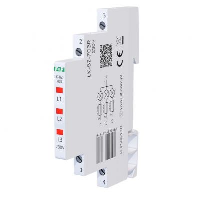 Lampka kontrolna zasilania z zabezpieczeniem 1/3S 3xLED CZERWONA F&F (LK-BZ-703R)