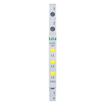 Lampka kontrolna zasilania z zabezpieczeniem 1/3S 3xLED ŻÓŁTA F&F (LK-BZ-703Y)