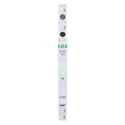 Lampka kontrolna zasilania z zabezpieczeniem 1/3S 1xLED ZIELONA F&F (LK-BZ-701G)