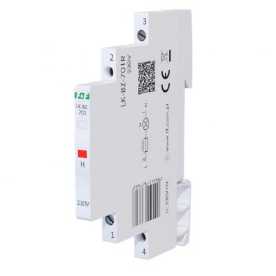 Lampka kontrolna zasilania z zabezpieczeniem 1/3S 1xLED CZERWONA F&F (LK-BZ-701R)