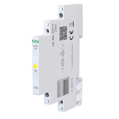 Lampka kontrolna zasilania z zabezpieczeniem 1/3S 1xLED ŻÓŁTA F&F (LK-BZ-701Y)