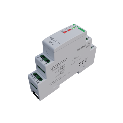 Przekaźnik bistabilny 2 kanałowy on/off Un=230V,I=2x10A InRush(120A/20ms) styki 2xNO,1S DIN F&F (BIS-416D-LED)