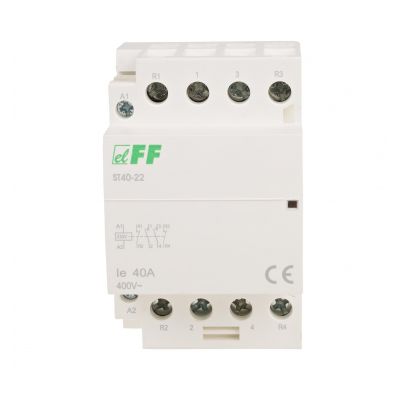 Stycznik modułowy montaż na szynie styki 2R+2Z 40A ST40-22 F&F (ST40-22)