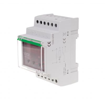 Ogranicznik z funkcją przekaźnika napięciowego LCD pomiar do 10kW montaż na szynie DIN OM-633 F&F (OM-633)