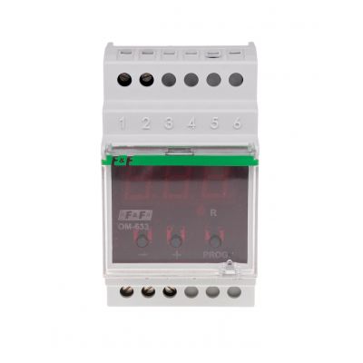 Ogranicznik z funkcją przekaźnika napięciowego LCD pomiar do 10kW montaż na szynie DIN OM-633 F&F (OM-633)