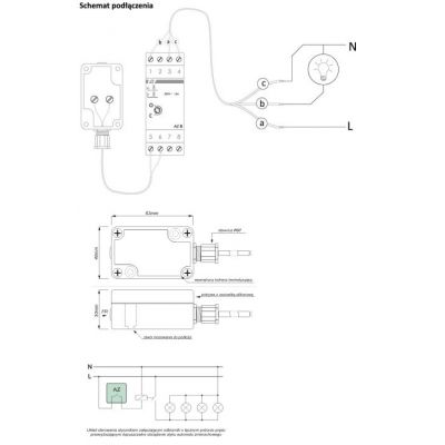 Automat zmierzchowy 16A U=12-264AC/DC montaż na szynie DIN z sondą AZ-PLUS AZ-B-PLUS-UNI F&F (AZ-B-PLUS-UNI)