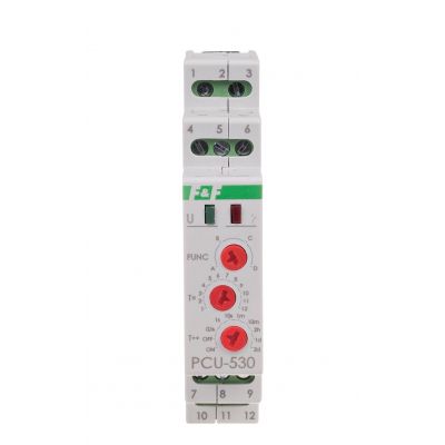 Przekaźnik czasowy 10-funkcyjny styk:3Z/R 100-264V AC/DC PCU-530 F&F (PCU-530)