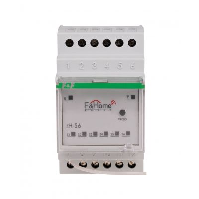 Moduł radiowy 6 wejść na szynę DIN - Long Range rH-S6-LR F&F (rH-S6-LR)