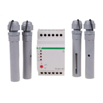 Przekaźnik kontroli poziomu cieczy PZ-831 RC B montaz na szynie DIN,styk: 3x1Z 230V PZ-831RC-B F&F (PZ-831RC-B)