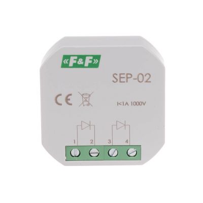 Separator sygnału wejściowego 1A 1000V montaż w puszce podtynkowej fi60 SEP-02 F&F (SEP-02)