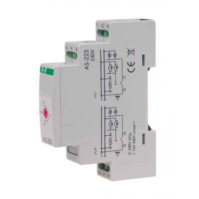 Automat schodowy - funkcja przeciwblokady montaż na szynie DIN 230V AS-223 F&F (AS-223)