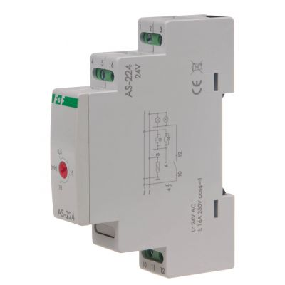 Automat schodowy - funkcja przeciwblokady montaż na szynie DIN 24V AS-224 F&F (AS-224)