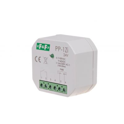 Przekaźnik elektromagnetyczny 1Z 16A montaż podtynkowy U=7-30VAC/9-40VDC 1Z 16A (160A/20ms) PP-1Z-LED-24V F&F (PP-1Z-LED-24V)