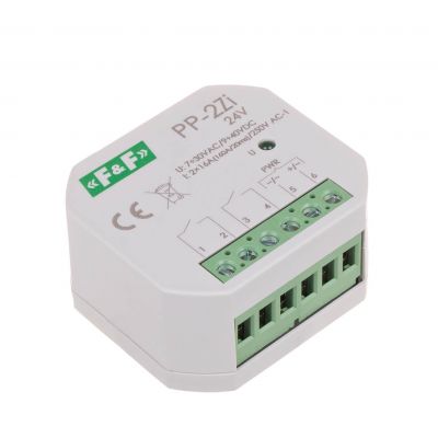 Przekaźnik elektromagnetyczny 2Z 16A montaż podtynkowy U=7-30VAC/9-40VDC 2Z 16A (160A/20ms) PP-2Z-LED-24V F&F (PP-2Z-LED-24V)