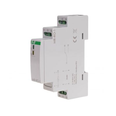 Moduł rozszerzeń wyjść przekaźnikowych z wyjściem MODBUS RTU 1-kanałowy styk 1P 16A 1 moduł MAX-MR-RO-1 F&F (MAX-MR-RO-1)