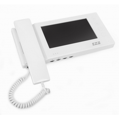 Monitor biały ze słuchawką i pamięć 100 zdarzeń MK-06WF F&F (MK-06WF)