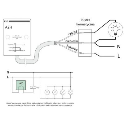 Automat zmierzchowy z wewnętrznym czujnikiem światłoczułym AZH-24V F&F (AZH-24V)