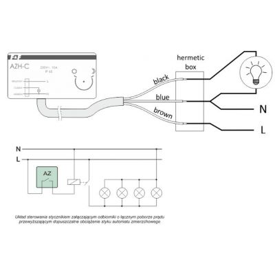 Automat zmierzchowy z wewnętrznym czujnikiem światłoczułym AZH-C F&F (AZH-C)